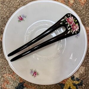 Floral Black Hair Fork